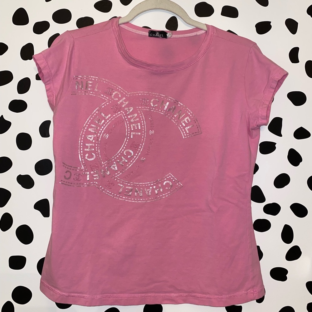 Vintage Chanel baby pink tee